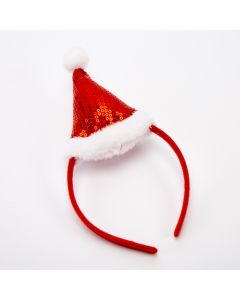 Diadema gorro navideño con lentejuelas