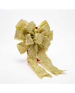 Lazo navideño con relieve brillante 39x28cm dorado