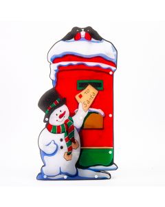 Figura luminosa buzon y muñeco nieve 44.5x23.5cm multicolor