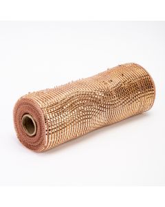 Malla decorativa 10yardas 26cm oro rosa brillante