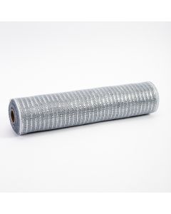 Malla decorativa 10 yardas 36cm plateado