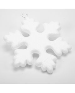 Figura colgante copo nieve escarchado 19.5cm blanco