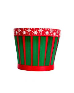 Canasta mimbre navidad copos nieve