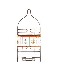 Organizador metálico para baño liso 3 niveles cobre