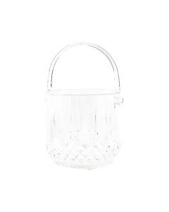 Hielera acrílica con relieve y asa 1l transparente