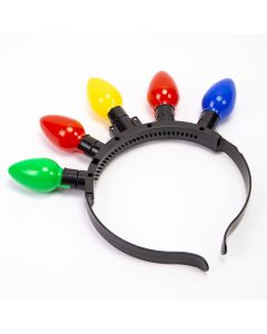 Diadema plástico navideña bombillo con luz multicolor