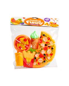 Pizza plástica con accesorios para juego cocina 7pzas +3a