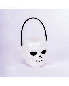 Calavera plástica lisa 6cm blanca y negro
