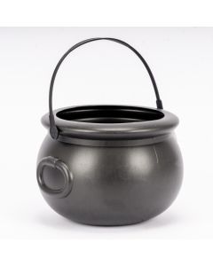 Caldero plástico Halloween liso 20cm negro