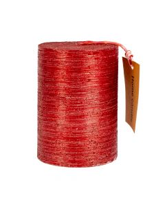 Candela con relieve rayas rojo
