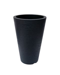 Maceta plástica con textura 45x30cm 2pzas negro