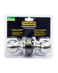 Cerradura metálica pomo para baño cromo satinado