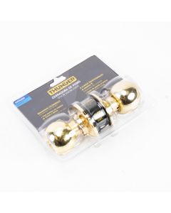 Cerradura metálica pomo para entrada bronce brillante