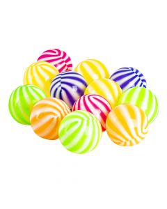 Bola plástica estampado rayas 12und 9cm multicolor