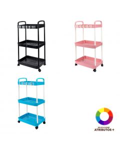 Organizador plástico 3 estantes