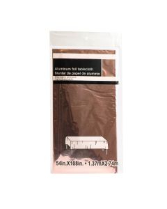 Mantel plástico metalizado liso 1.37x2.74m oro rosa