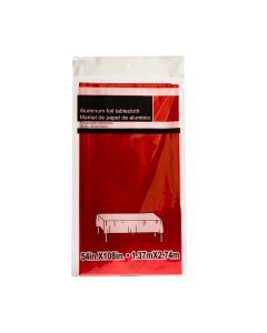 Mantel plástico metalizado liso 1.37x2.74m rojo