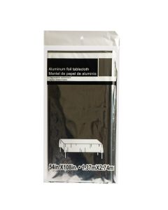 Mantel plástico metalizado liso 1.37x2.74m plateado