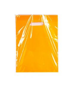 Bolsa plastica lisa 25x35cm 12und naranja