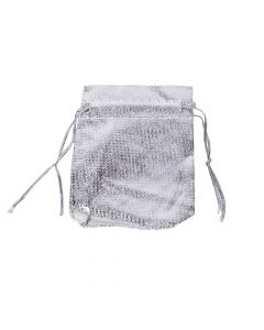 Bolsa tela brillante 7x9cm plateado