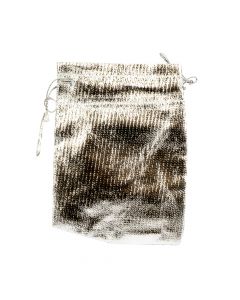 Bolsa tela brillante plateado