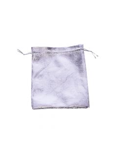 Bolsa tela lisa brillante 13x18cm plateado