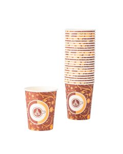Vaso desechable cartón estampado 8oz 25und