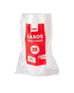 Vaso plástico #12 12oz 375ml 25und transparente