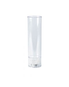 Vaso plástico con luz led 5.5x19cm multicolor transparente