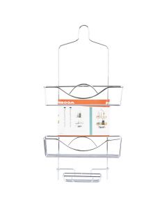 Organizador metálico para baño plateado