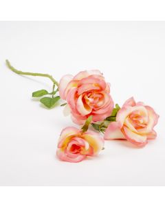 Flor artificial rosa 3 tallos 16x16x78cm amarillo y rosado