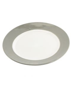 Plato porcelana plano bicolor 8pulg 