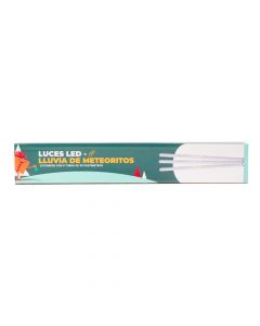 Luz led lluvia meteoritos con cargador solar 30cm 8 tubos multicolor