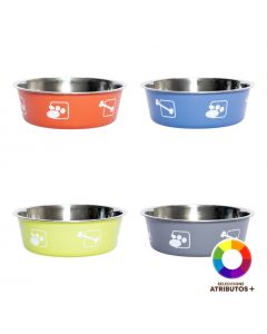 Taza metálica mascota antideslizante