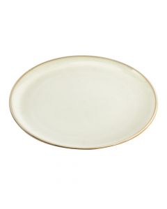 Plato porcelana liso con detalle borde color 10pulg