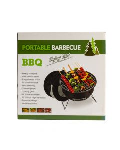 Parrilla metálica redondo lisa 26.5x24cm negro