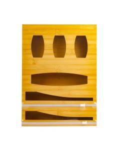 Organizador bamboo liso para bolsa y papel con cortador marrón