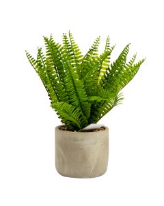 Planta artificial hojas con maceta cemento