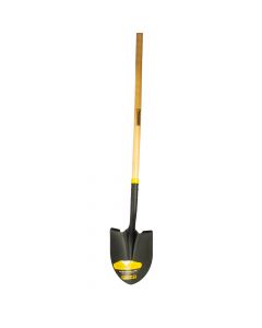 Pala metálica redonda mango madera largo 9pulg