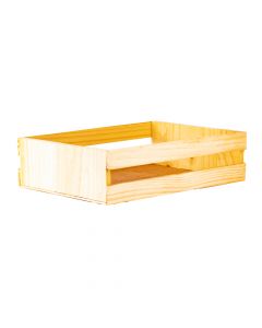 Caja madera rejas #5 baja para arreglos 35x26x9,5cm 590g natural