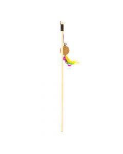 Pluma para mascota con pelota y cascabel 40cm