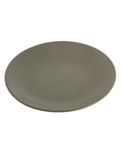 Plato porcelana plano liso 8pulg gris