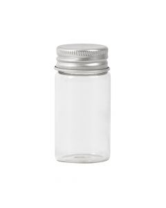 Frasco vidrio liso con tapa metálica 6x3cm 