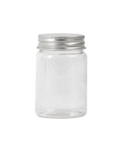 Frasco vidrio liso con tapa metálica 7x4.7cm