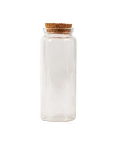 Frasco vidrio liso con corcho 12x4.7cm 