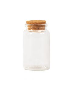 Frasco vidrio liso con corcho 8x4.7cm 