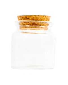 Frasco vidrio liso con tapa corcho 5x4.7cm transparente