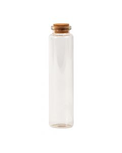 Frasco vidrio liso con tapa corcho 12x3cm