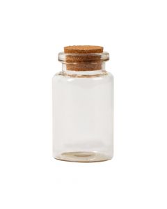 Frasco vidrio liso con tapa corcho 5x3cm