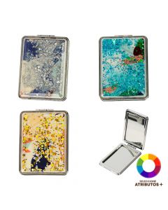 Espejo compacto diseño estampado